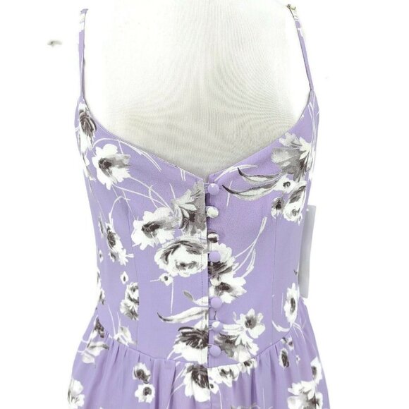 New Flynn Skye Alana Morning Bouquet Romper Womens Medium Button Front Lavender - Picture 3 of 8